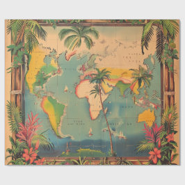 Papel de embrulho - Papel de embrulho Atlas Vintag