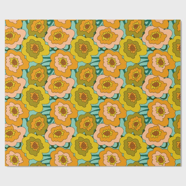 Papel de embrulho Papoulas Pastel (Aberto)