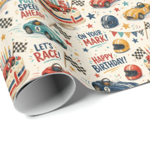 Papel de embrulho para 5º aniversário de carro de