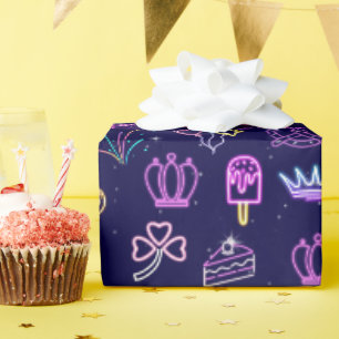Papel de embrulho para aniversário de princesa neo