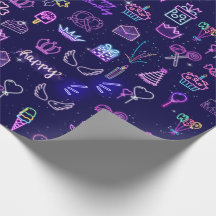 Papel de embrulho para aniversário de princesa neo