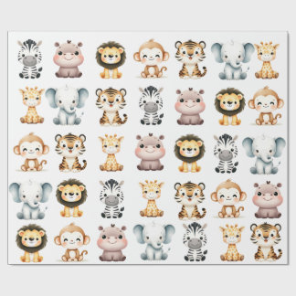 Papel de Embrulho para Aniversário Jungle Safari