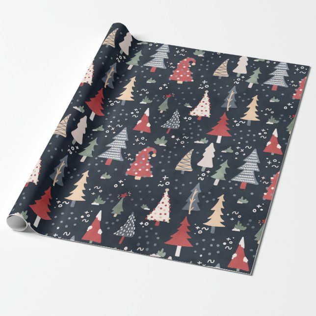 Papel de embrulho para árvores de Natal (Desenrolado)