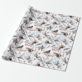 Papel de embrulho para as aves de inverno de Natal