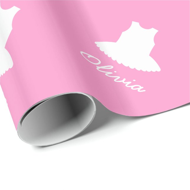 Papel de embrulho para bebês, cor-de-rosa, com um  (Ponta do rolo)