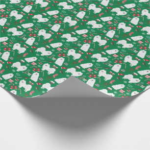Papel de embrulho para cães de Natal Spitz japon