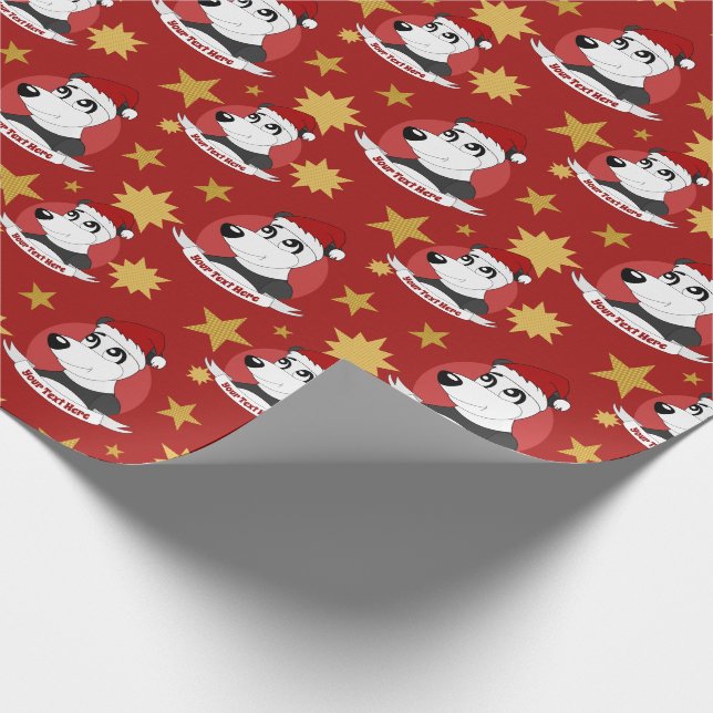 Papel de embrulho para cartoons do panda de Natal (Ponta)