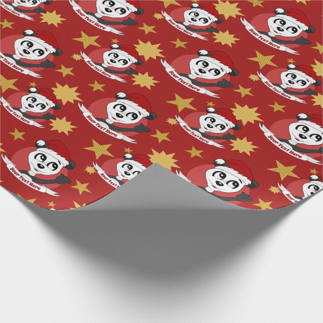 Papel de embrulho para cartoons do panda de Natal (Ponta)