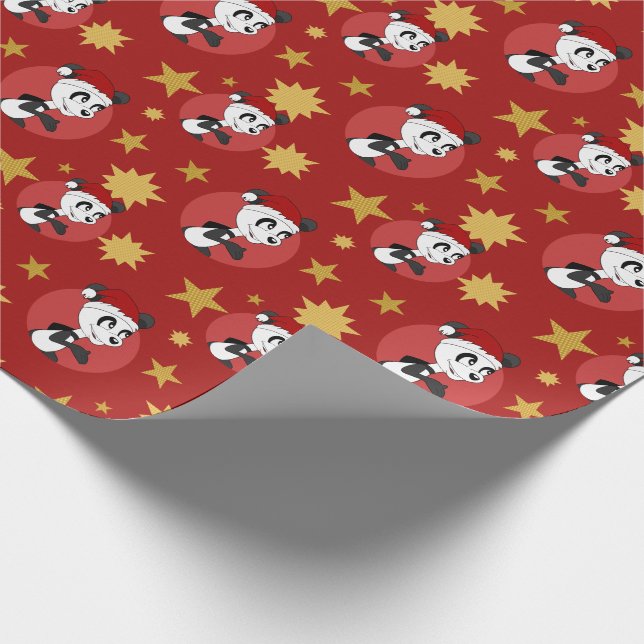 Papel de embrulho para cartoons do panda de Natal (Ponta)