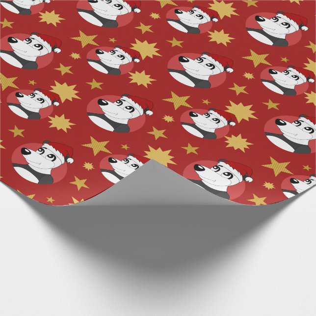 Papel de embrulho para cartoons do panda de Natal (Ponta)