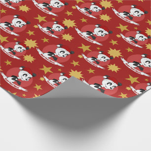Papel de embrulho para cartoons do panda de Natal
