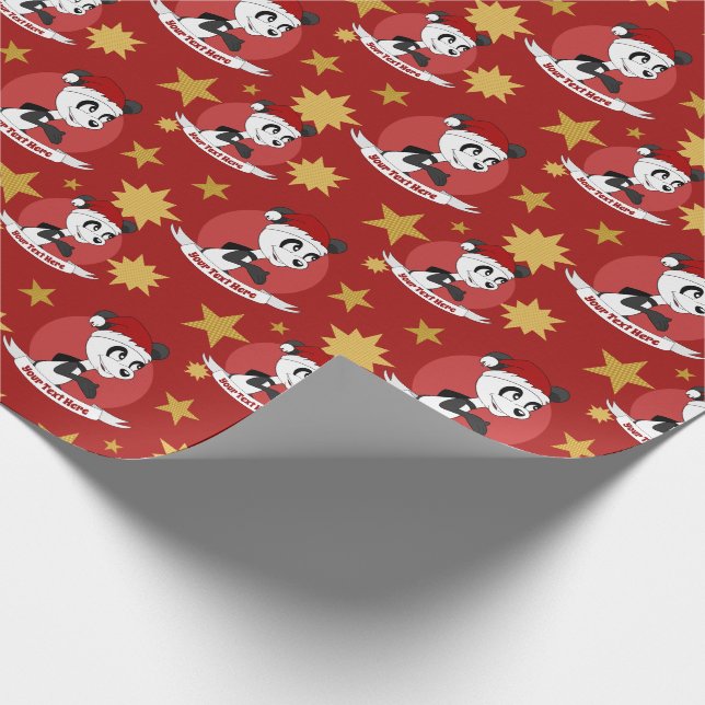 Papel de embrulho para cartoons do panda de Natal (Ponta)