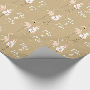 Papel de embrulho para casamento de Flamingo Sra &