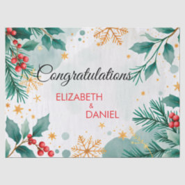 Papel de embrulho para casamento de Natal em aquar