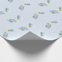 Papel de embrulho para chá de bebê do Elefante Azu