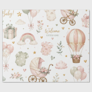Papel de embrulho para chá de bebê Elegante presen