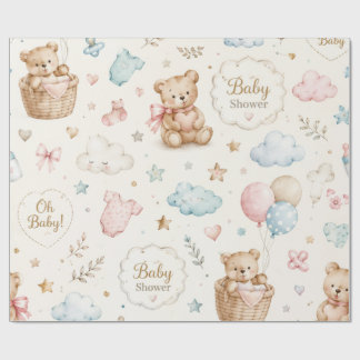 Papel de embrulho para chá de bebê Elegante presen