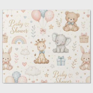 Papel de embrulho para chá de bebê Elegante presen