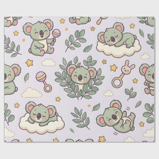 Papel de embrulho para chá de bebê Koala Eucalipto