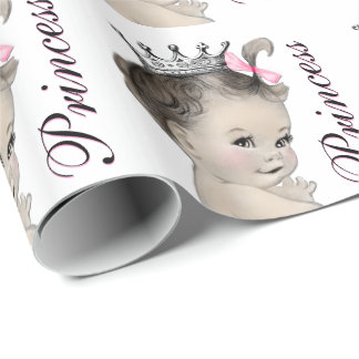 Papel de embrulho para chá de bebê princesa