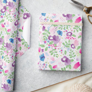 Papel de embrulho para dia de primavera floral lin