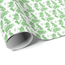 Papel de embrulho para feriados com animais de qui