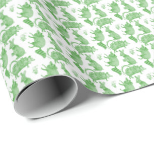Papel de embrulho para feriados com animais de qui