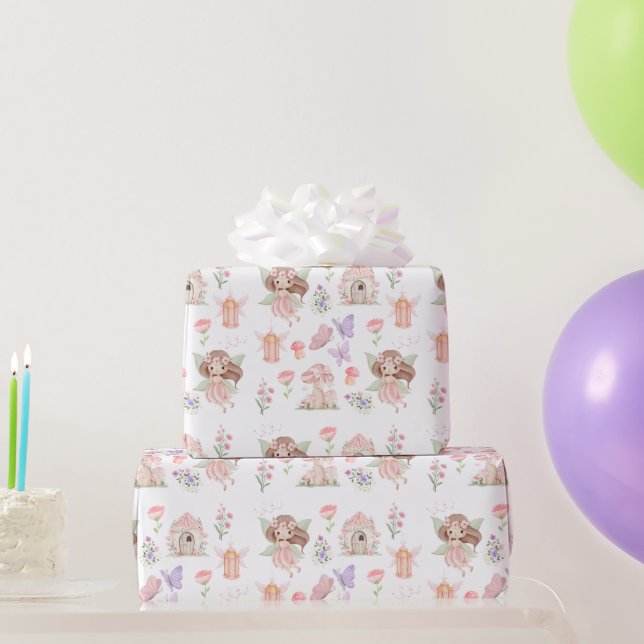 Papel de embrulho para festa de aniversário de fad (Presentes para festas)