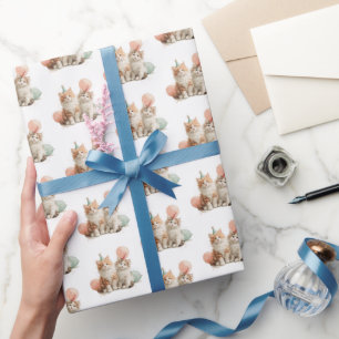 Papel de embrulho para festa de aniversário de gat