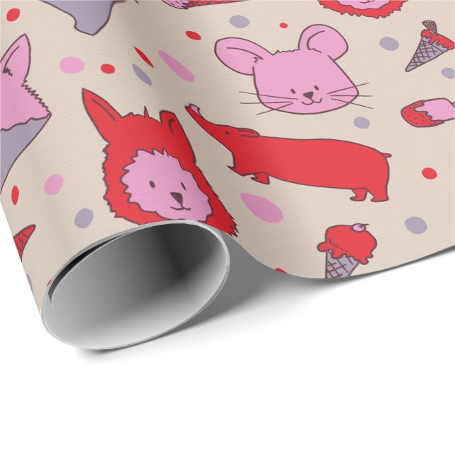 Papel de embrulho para festas Scoops & Snoots  (Ponta do rolo)