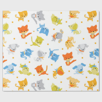 Papel de embrulho para gatos e cães coloridos