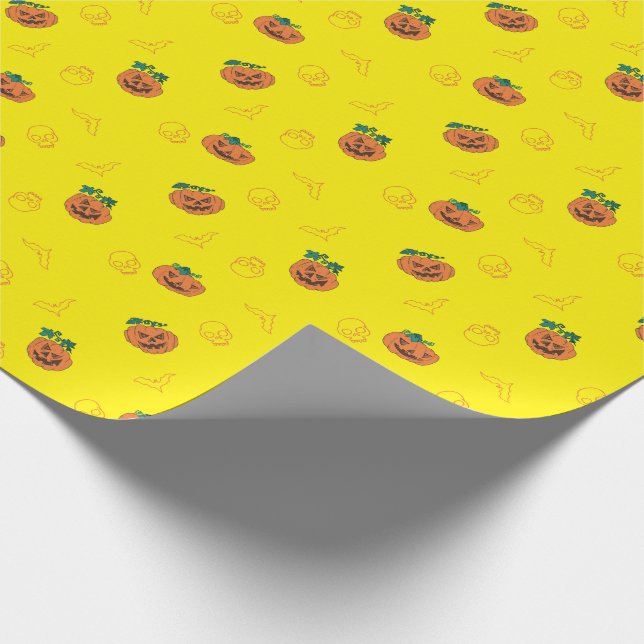 Papel de embrulho para halloween - Pumpkins, Skull (Ponta)