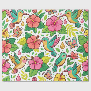 Papel de embrulho para jardim de beija-flor tropic