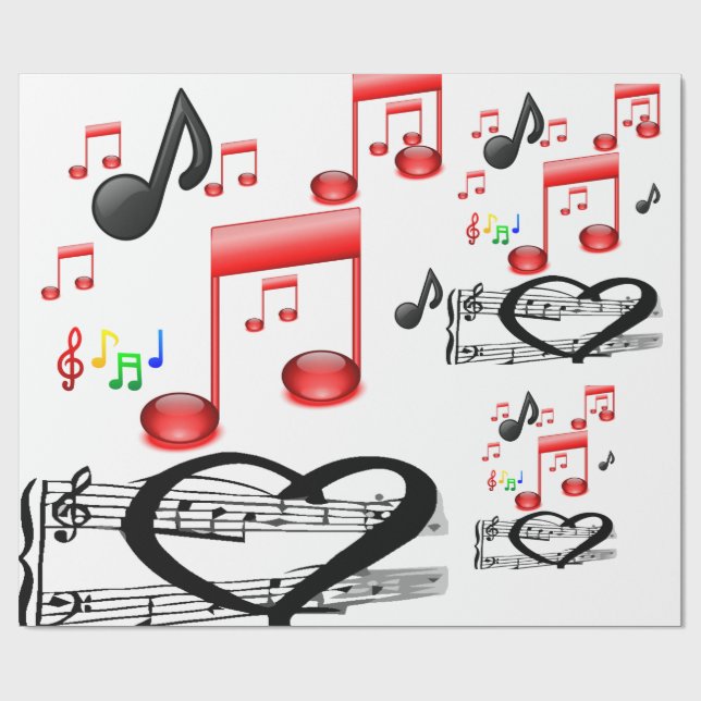 Papel de embrulho para músico de dia de os namorad (Aberto)