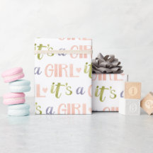 Papel de embrulho para novo bebê É uma menina