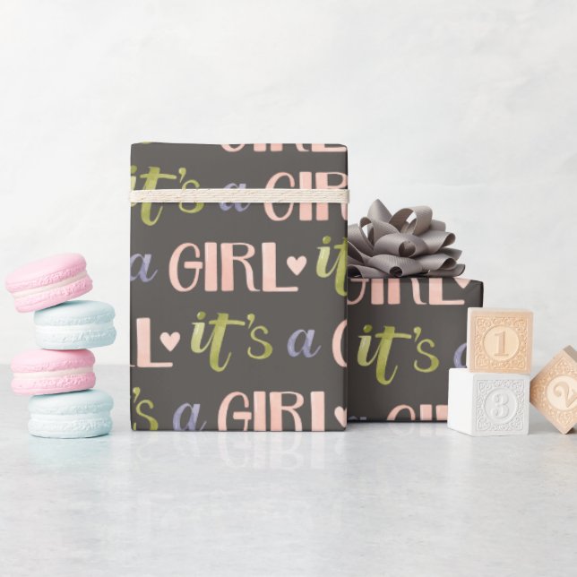 Papel de embrulho para novo bebê menina (Chá de bebê)