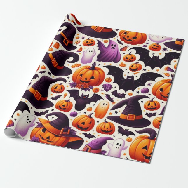 Papel de embrulho para o Dia das Bruxas (Desenrolado)