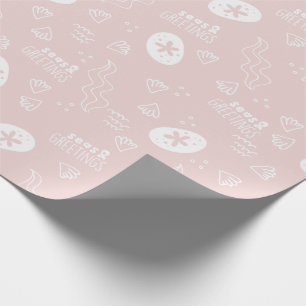 Papel de embrulho para o mar e saudações cor-de-