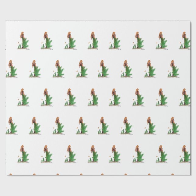 Papel de embrulho para pinça-moça de-cabeça-vermel (Barra)