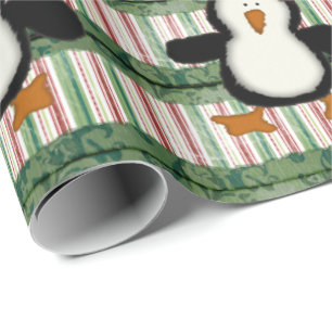 Papel de embrulho para pinguins de Natal Feliz