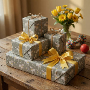 Papel de embrulho para presente do cachorro divert