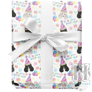 Papel de embrulho Parti Poodle