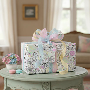 Papel de embrulho pastel paisley