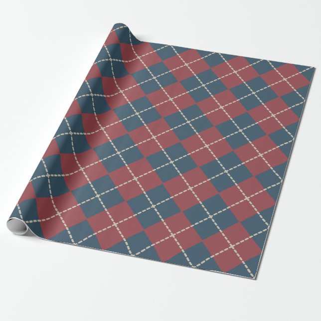 Papel de embrulho patriótico Argyle (Desenrolado)