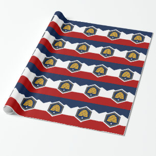 Papel de embrulho patriótico com a bandeira de Uta