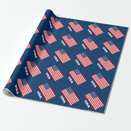 Papel de embrulho patriótico com bandeira da Améri