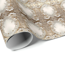 Papel de embrulho Pérolas Flores Brancas Modernas