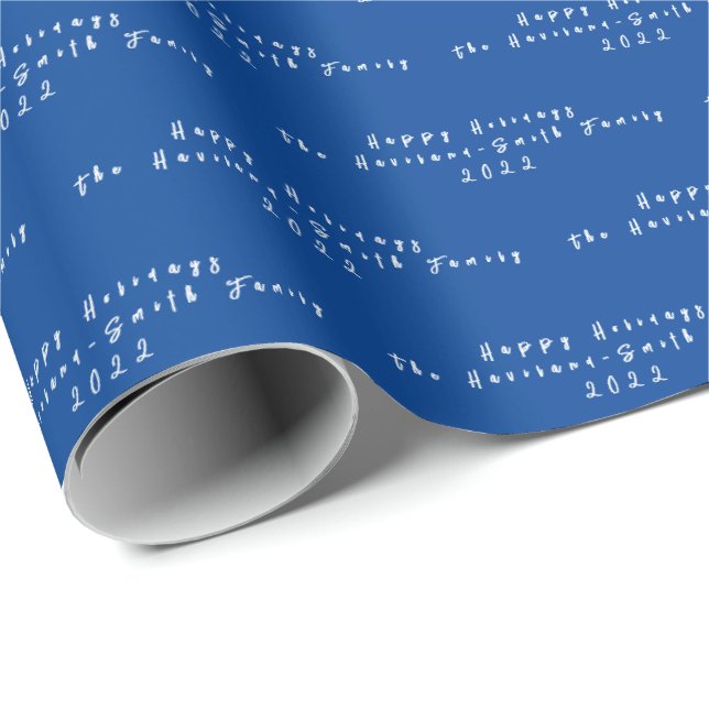 Papel de embrulho personalizado Azul e Branco HAMb (Ponta do rolo)