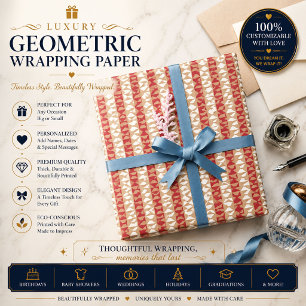 Papel de embrulho personalizado Boho Stripe