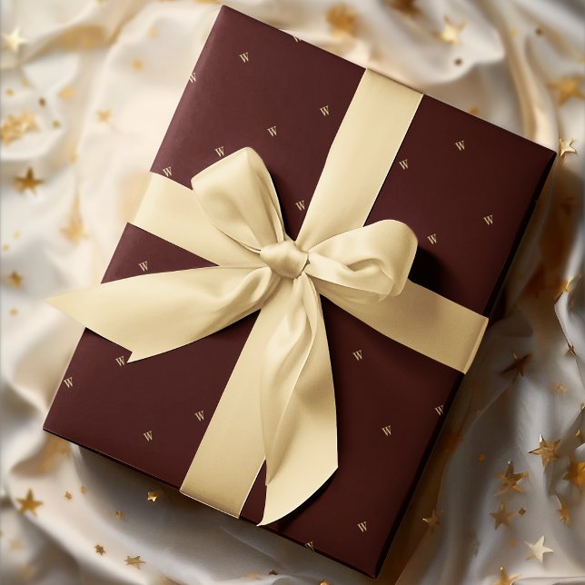 Papel de embrulho personalizado com iniciais de mo (Custom Monogram Initials Gift Wrap Wrapping Paper)